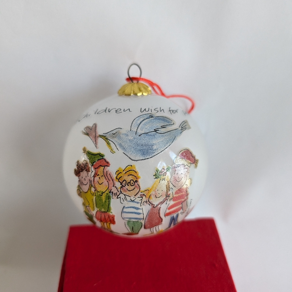 2003 Sally Huss Christmas Ornament “All Children Wish For Peace”